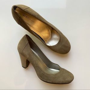 Genuine Leather BCBGeneration Taupe Round Toe Heels